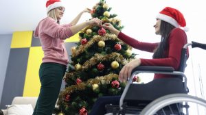 Wheelchair User Celebrating Christmas